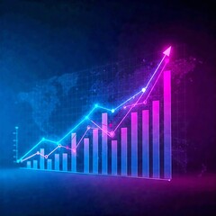 "Futuristic Data Graph with Rising Growth"