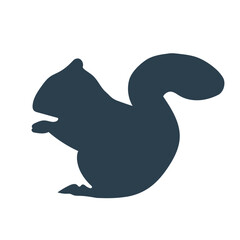 可愛いリスのシンプルシルエット