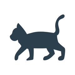 歩く猫のシンプルシルエット