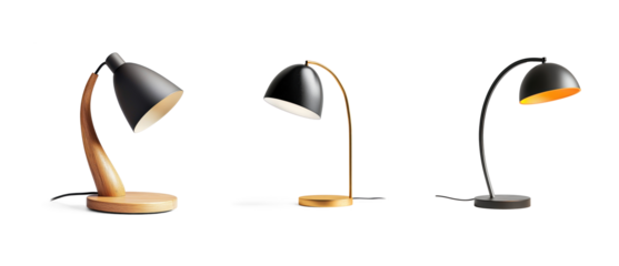Collection of Modern lamp side view isolate on transparent background