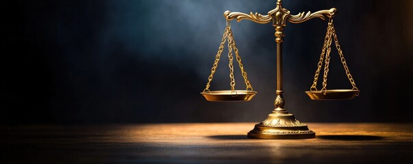 Antique golden scales of justice