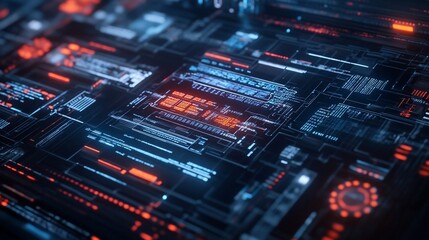 Fototapeta premium Abstract Digital Interface: Futuristic Technology Background