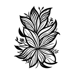 Elegant Black and White Floral Composition