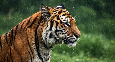 Majestic Tiger in Rain.