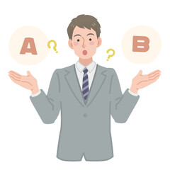 比較するビジネスパーソン