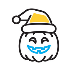 Vector multi color icon for Christmas pumpkin