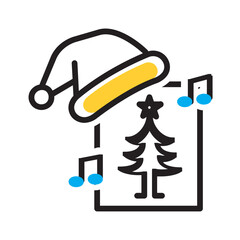 Vector multi color icon for Christmas carols