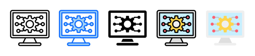 System Integration  Icon Set Multiple Style Collection