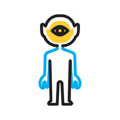 Vector multi color icon for Alien