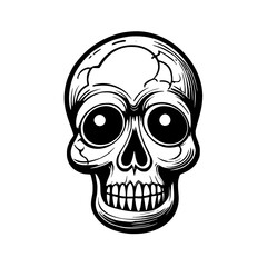 Fototapeta premium skull with a human head, illustration
