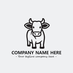 Cow illustration black and white for logo company vector image
