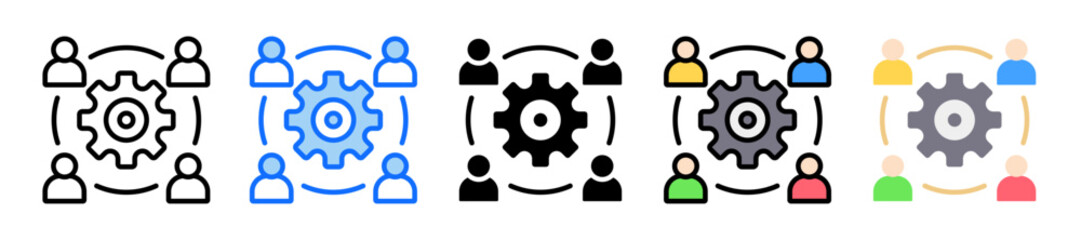 Project Team Icon Set Multiple Style Collection