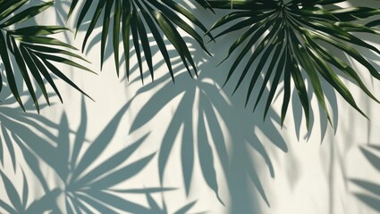 illustrations Tropical Palm Shadows on Wall