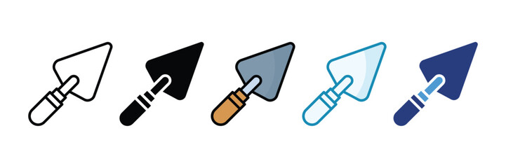 Trowel Icon Set Multiple Style Collection