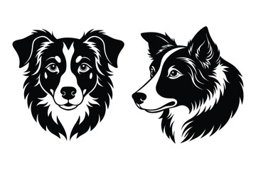 Dog head silhouette vector illustration 