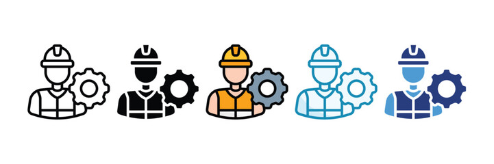 Engineer Icon Set Multiple Style Collection