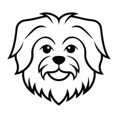 Dog head line art vector illustration 