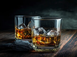 Whiskey on the Rocks: A Dark and Moody Still Life