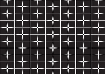black and white squares with flower icons