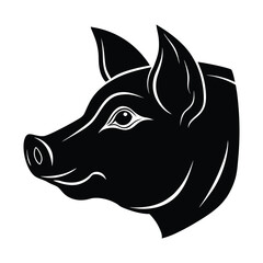 Pig head silhouette vector illustration 