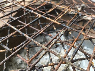 rusty metal grill on stove