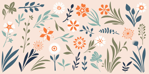 Modern Decorative Botanical Elements