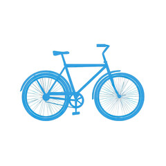 Fototapeta premium A vibrant blue bicycle illustration showcasing a sleek design, set against a transparent background, ideal for use in travel, fitness, or lifestyle-related projects