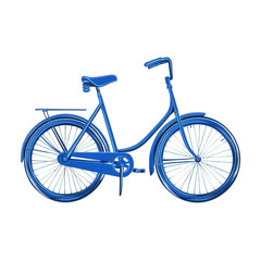 Fototapeta premium A vibrant blue bicycle stands prominently against a minimalist background, showcasing its sleek design and inviting potential riders to explore the joy of cycling in an urban setting