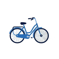 A vibrant blue bicycle stands prominently against a simple background, symbolizing leisure and transportation, ideal for promoting cycling or outdoor activities