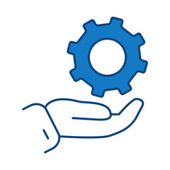 Management Blue Line Icon. Startup, Success, Growth Editable Stroke Vector Illustration