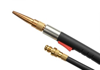 Welding Torch with Nozzle and Hose Isolated on White
