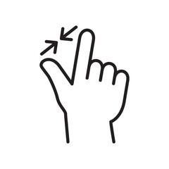 Pinch in touch screen gesture icon. Zoom out touch screen icon. Thin line icon. Vector illustration.