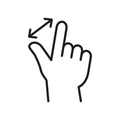 Pinch out touch screen gesture icon. Zoom in touch screen icon. Thin line icon. Vector illustration.