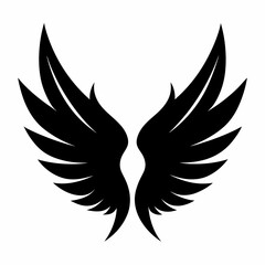 Obraz premium a wing silhouettes black color silhouette