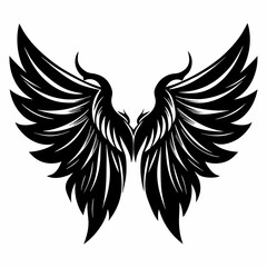 Obraz premium a wing silhouettes black color silhouette