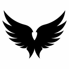 Obraz premium a wing silhouettes black color silhouette