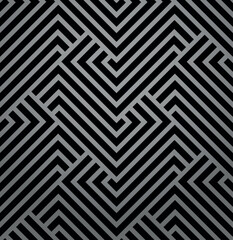 Abstract geometric pattern with stripes, lines. Seamless vector background. Gray and black ornament. Simple lattice graphic design