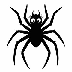Obraz premium A black silhouette of a spider with extended legs
