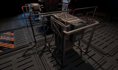 Ciphernest technology science fiction 3d rendering wallpaper background
