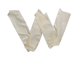 Naklejka premium Letter W or flipped M made of off-white color masking tape