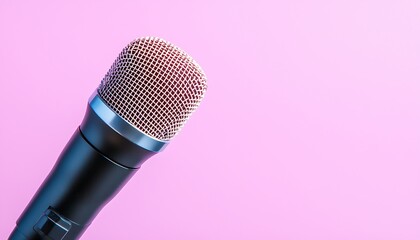 Microphone on Pink Background