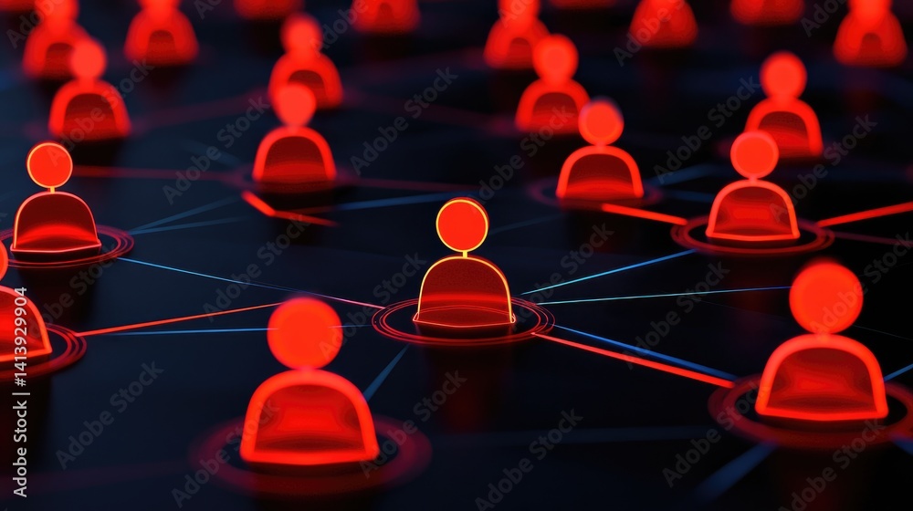 Poster hologram of network traffic and security firewalls showing ip blocking and tracking