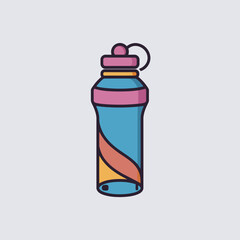A Minimalist Vector Style Reusable Water Bottle on Transparent Background for Eco Conscious Designs