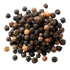 Obraz premium Black peppercorns spice pile seasoning ingredient culinary flavor