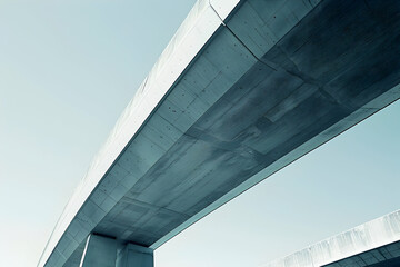 Elevated concrete structure viewed from a low angle perspective