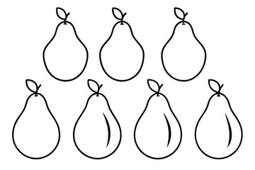 pear line art monochrome drawing for wall art