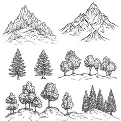 Obraz premium vector illustration of a pine trees