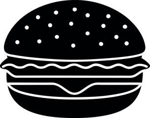 hamburger on black background