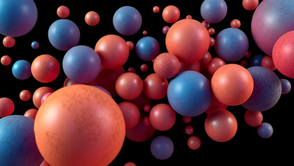 Colorful 3D Spheres: Vivid Digital Art and Abstract Background Design