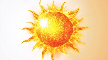 Naklejka premium Blazing Sun: Heat, Fire, Energy, Light, Solar Flare, Astronomy, Star, Warmth, Climate, Power